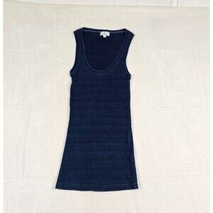 AG Adriano Goldschmied Tank Women’s Navy Cotton Stretch Size Small Scoop Neck